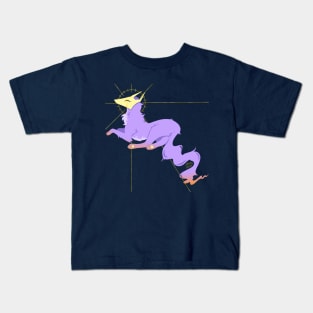 Masked Fox Creature (purple) Kids T-Shirt